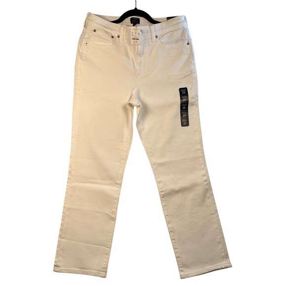 J.Crew Womens Straight White Jeans Size 29 NWT Classic Mid Rise Stretch Denim - Picture 1 of 9